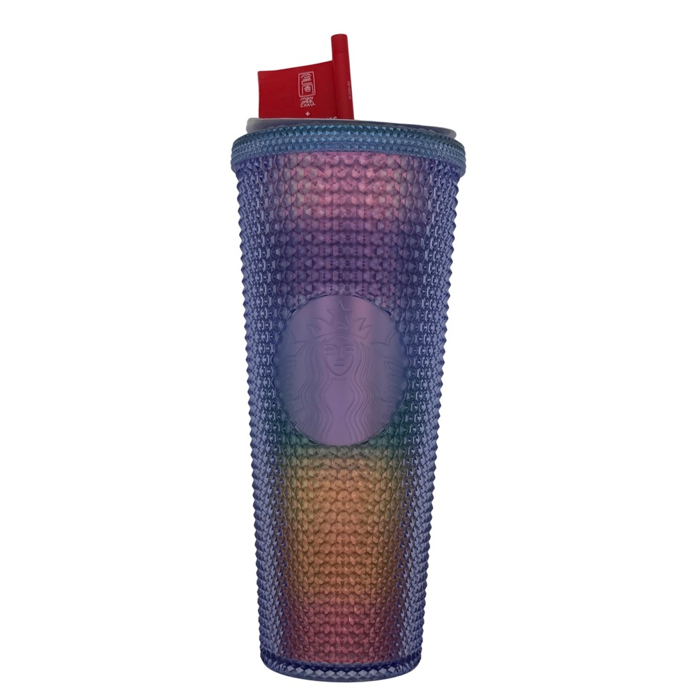 New Starbucks Pride Sofie Birkin 24oz Studded Rainbow Ombre Cold Cup BPA-Free